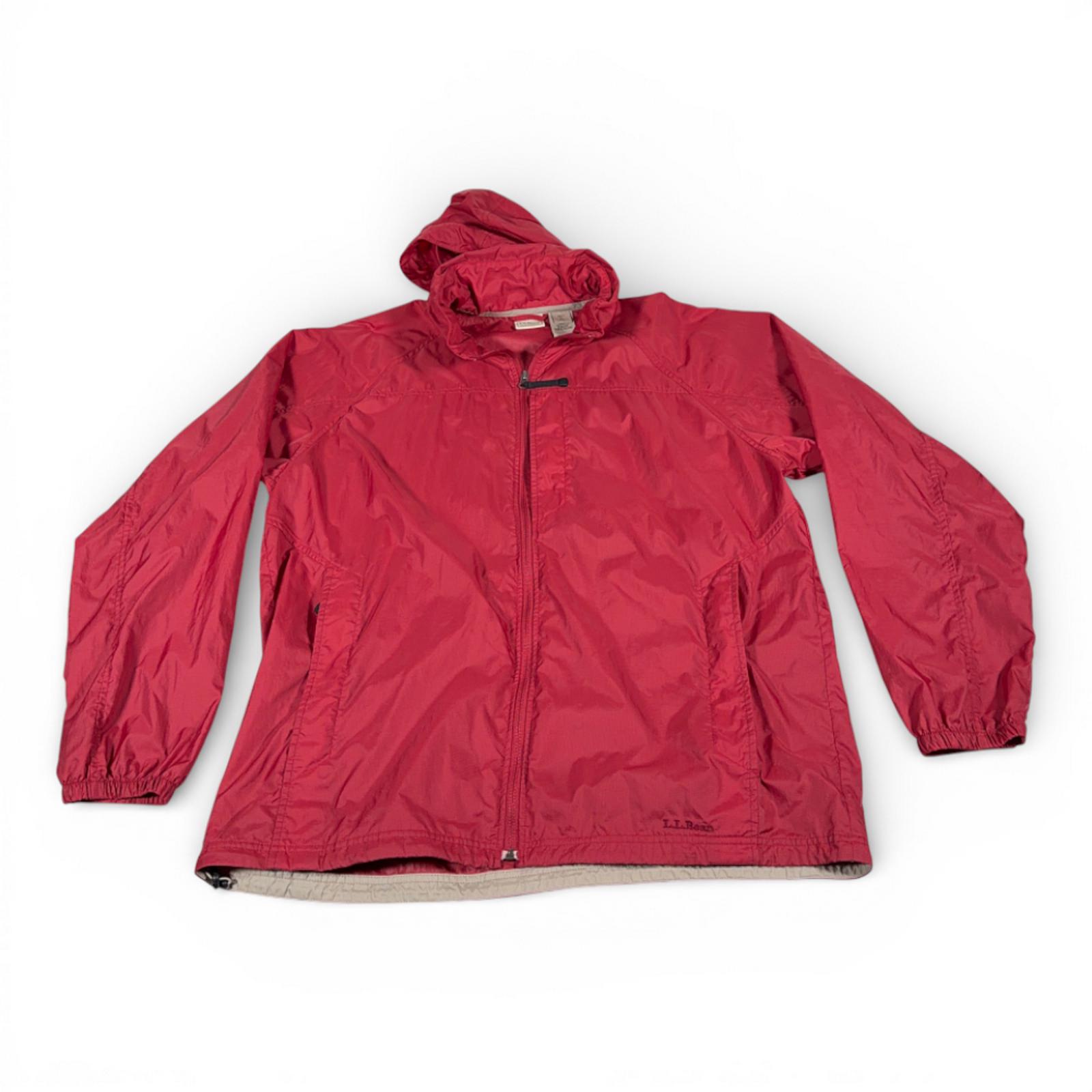 Vintage LL Bean Jacket Adult Extra Large Tall XLT Red Nylon Zip 