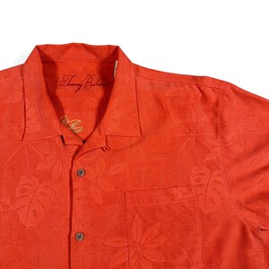 Vintage Tommy Bahama Shirt Adult EXTRA LARGE Orange Camp Silk Calypso Heat Y2K image 3