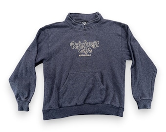 Vintage Rainforest Cafe-trui volwassene GROTE blauwe Nashville Tourist-trui Y2K