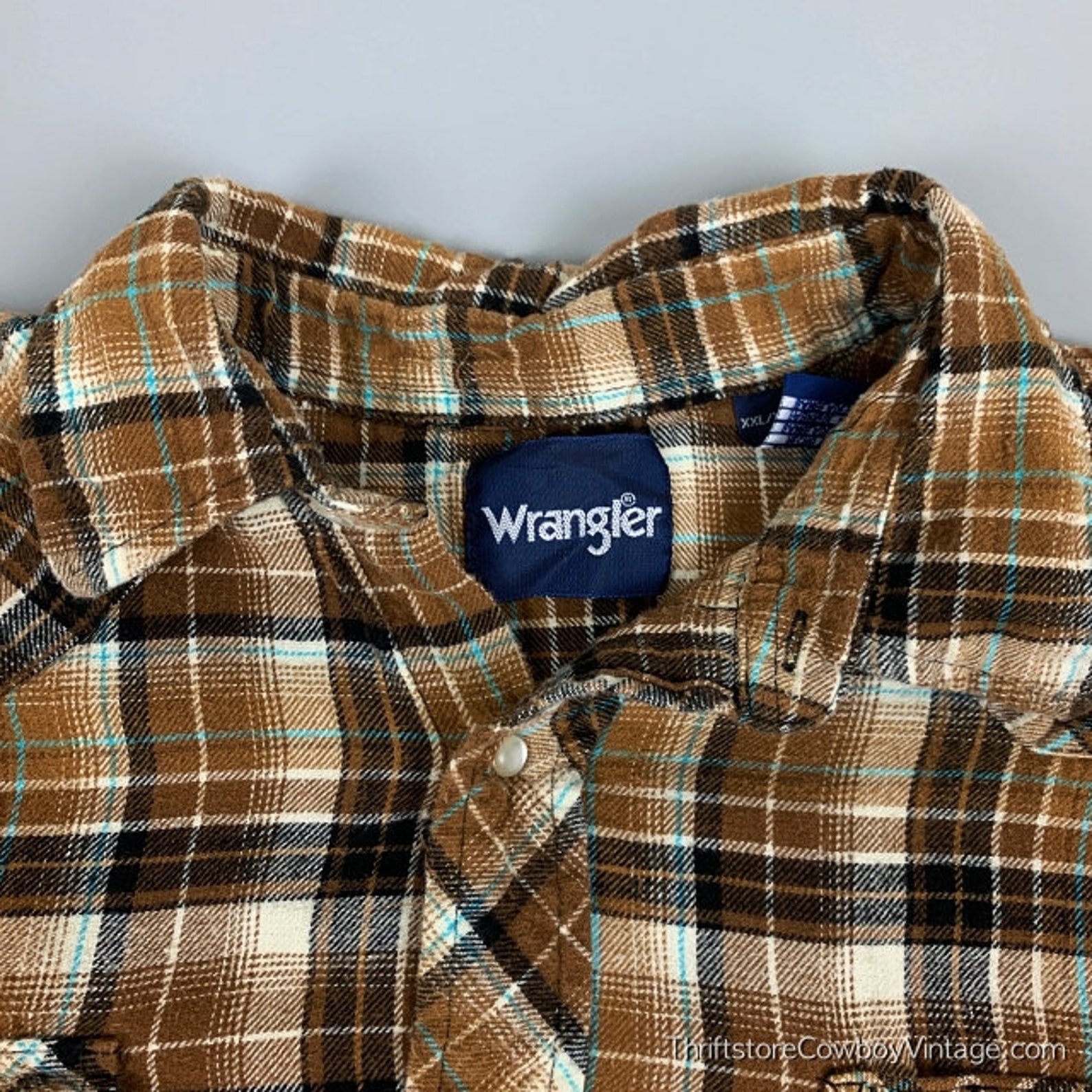 Vintage Pearl Snap Flannel Western Shirt 90s Wrangler Plaid | Etsy