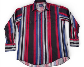 90s Wrangler Black Vintage Western Cowboy Cotton With Red