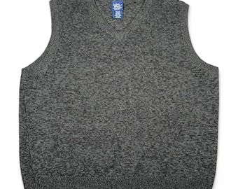 Gilet vintage John Blair da adulto EXTRA LARGE grigio nero misto lana anni '90