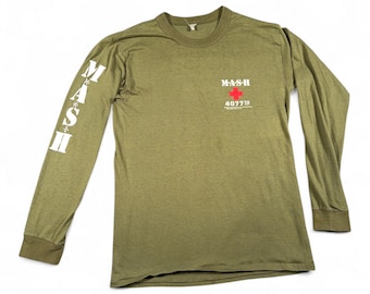 Vintage MASH 4077th Army TV Show Long Sleeve Shirt (1981)