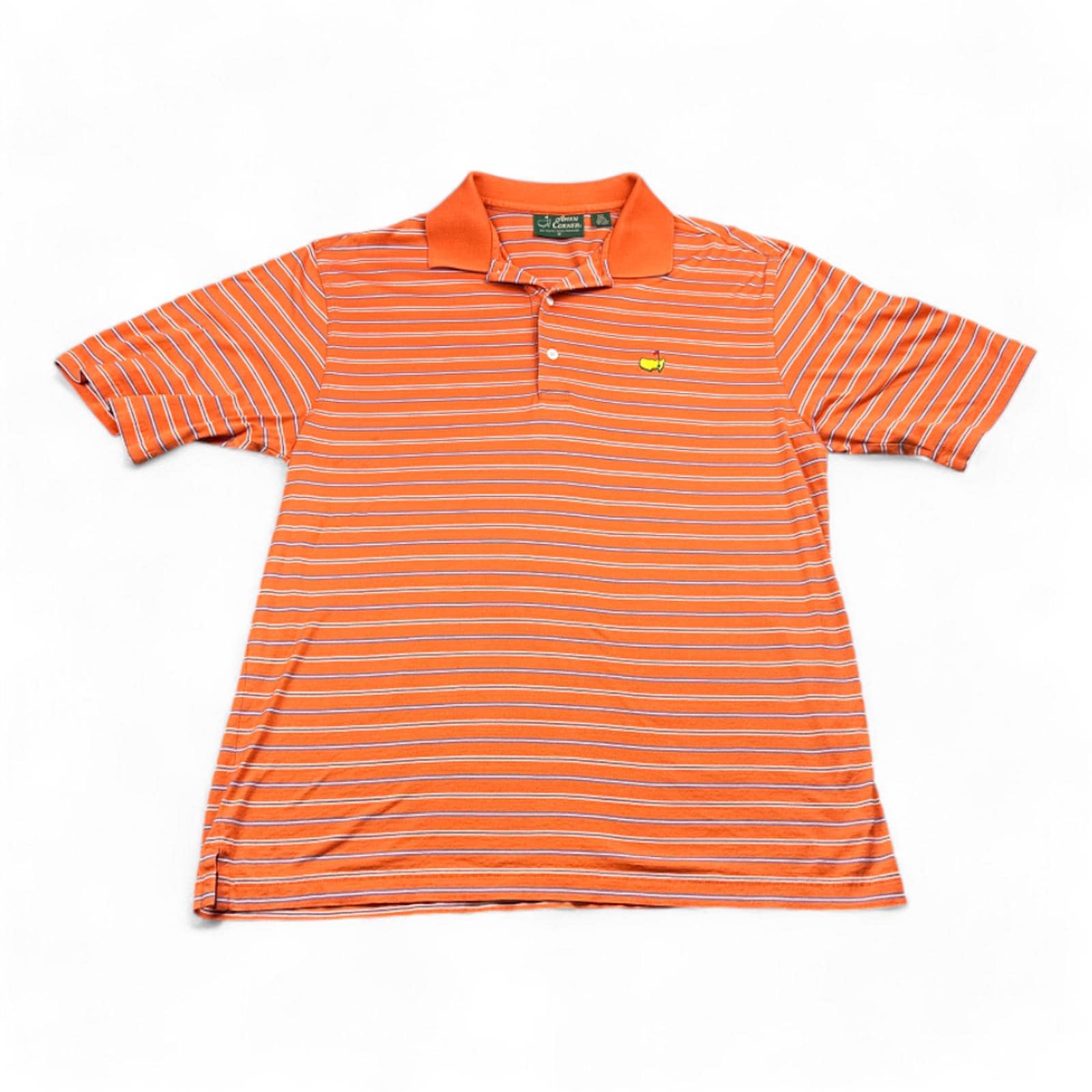 Vintage Masters Polo Shirt Adult MEDIUM Orange Stripes Amen Corner