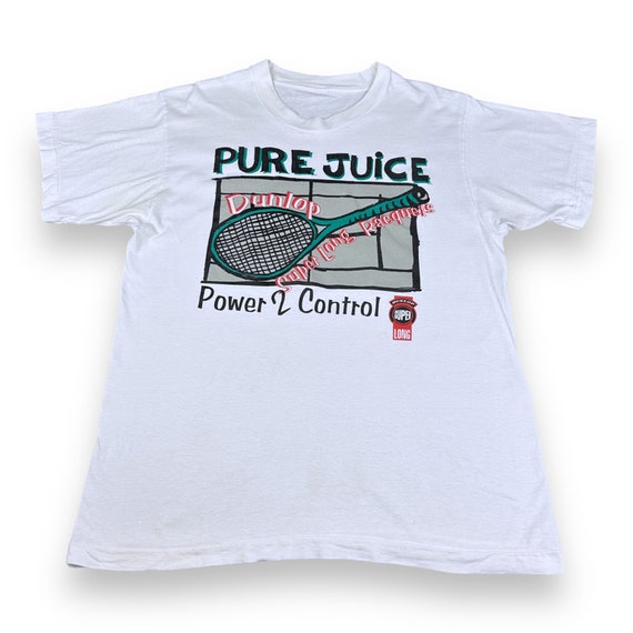 Vintage Dunlop Tennis Racquets Shirt Adult LARGE White 90s Super Long Power Etsy