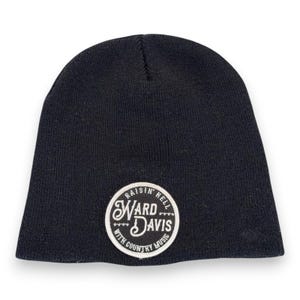 Cappello vintage Ward Davis, berretto nero da adulto con toppa "Raisin Hell" a tema musica country anni '90.