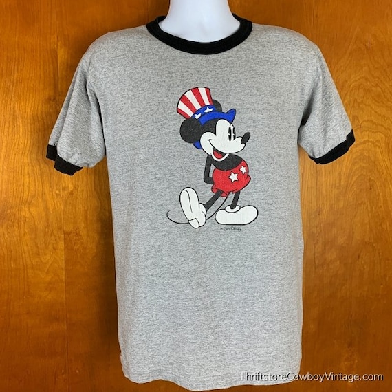 Vintage Mickey & Co Ringer Shirt 90s 4th July Uncl