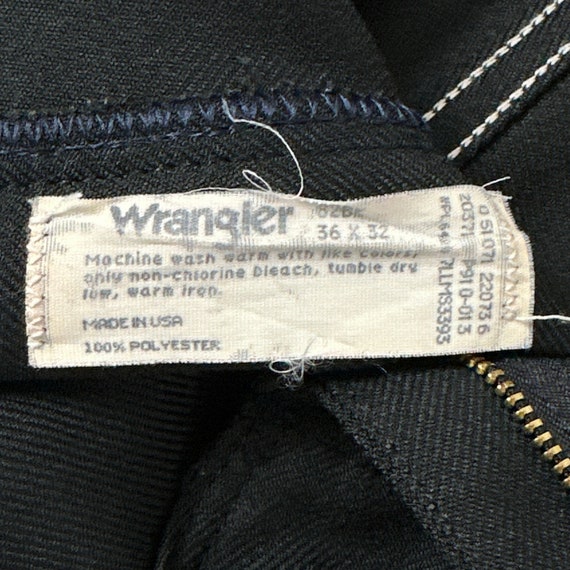 Vintage Wrangler Pants Mens 35x32 Black 90s Wranc… - image 6