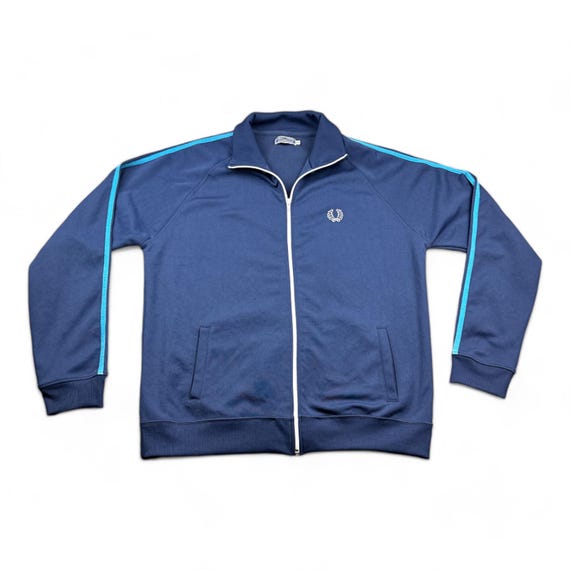 Vintage Fred Perry Jacket Adult EXTRA LARGE Blue Track Vintage Fred Perry Jacket Adult EXTRA LARGE Blue Track