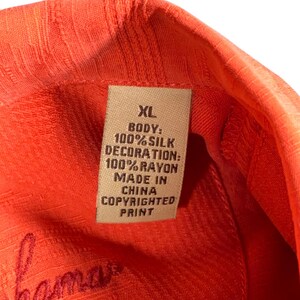 Vintage Tommy Bahama Shirt Adult EXTRA LARGE Orange Camp Silk Calypso Heat Y2K image 7