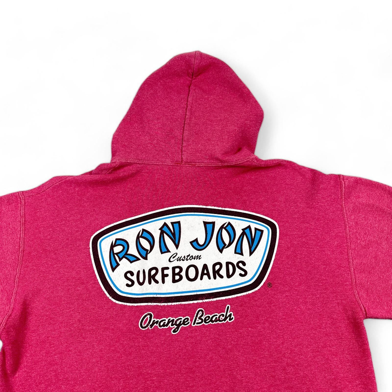 Vintage Ron John Sweater Adult LARGE Red Hoodie Surf Orange
