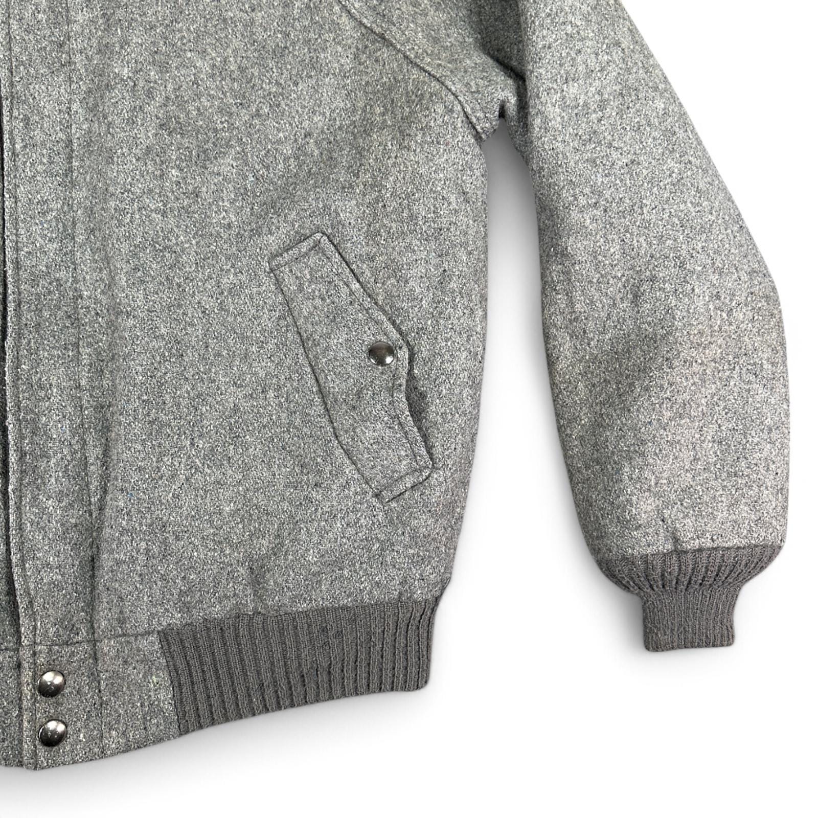 Vintage Ozark Trail Jacket Adult SMALL Gray Wool Bomber