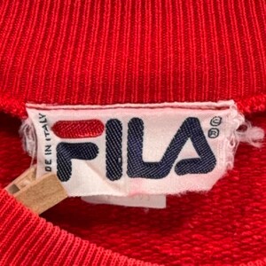 Vintage Fila Sweater Adult MEDIUM Red Blue Sweatshirt Colorblock Italy Made 80s image 6