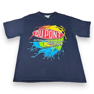 Vintage Jeff Gordon Shirt Adult LARGE Navy Blue DuPont Auto Racing NASCAR 2000s