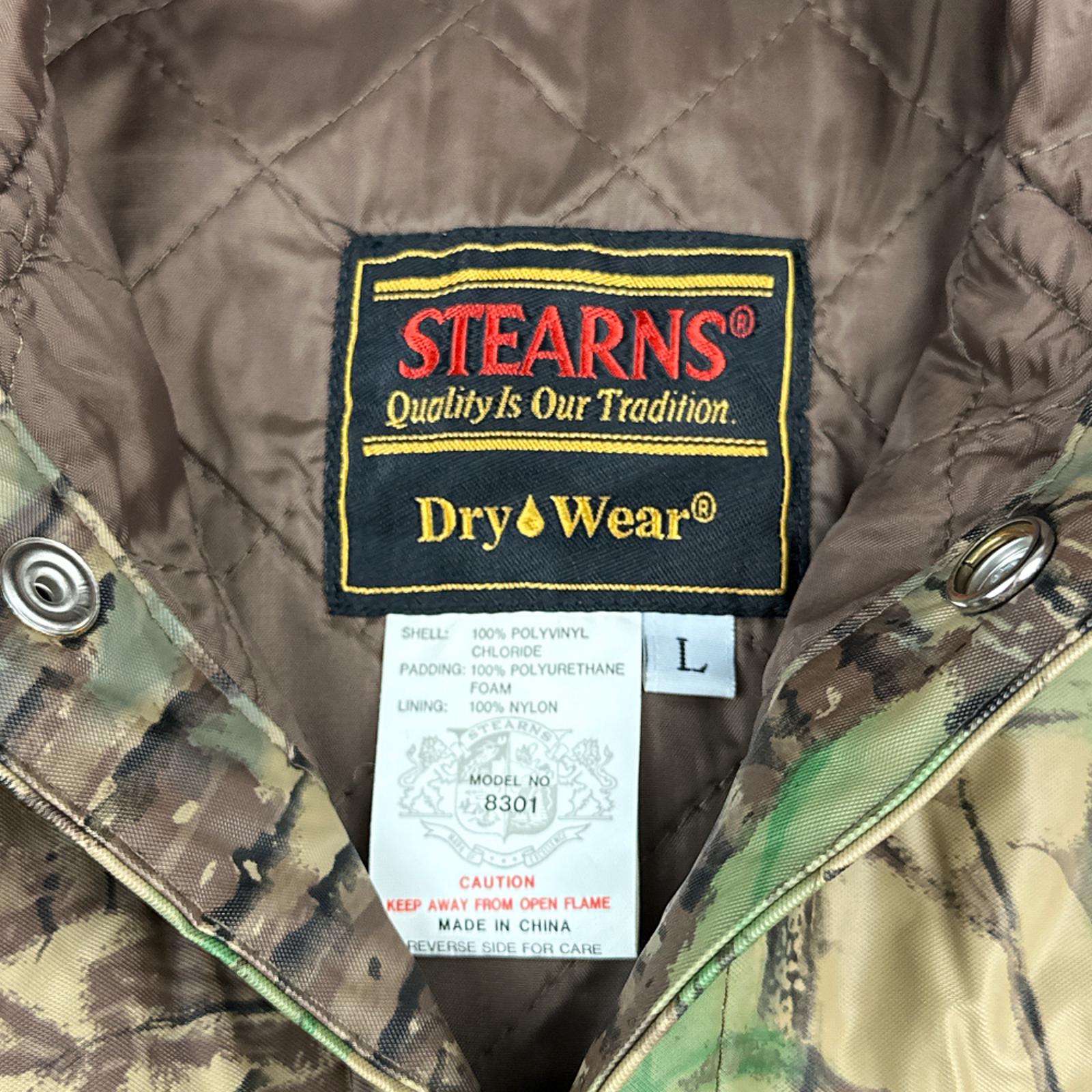 アメリカ古着迷彩ジャケットstearns dry wear Vintage Stearns Jacket Adult LARGE Brown Camouflage Raincoat