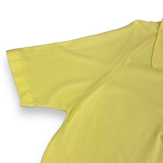 Vintage Polo Shirt Adult MEDIUM Custard Yellow 60… - image 4