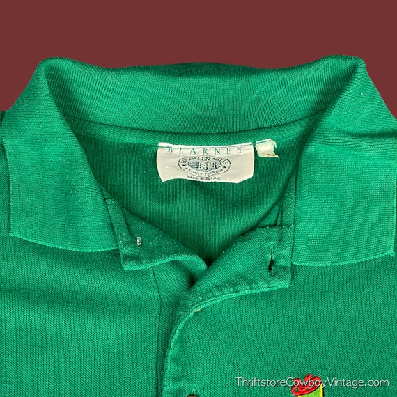 Vintage Ireland Polo Shirt Adult LARGE Green 90s … - image 4