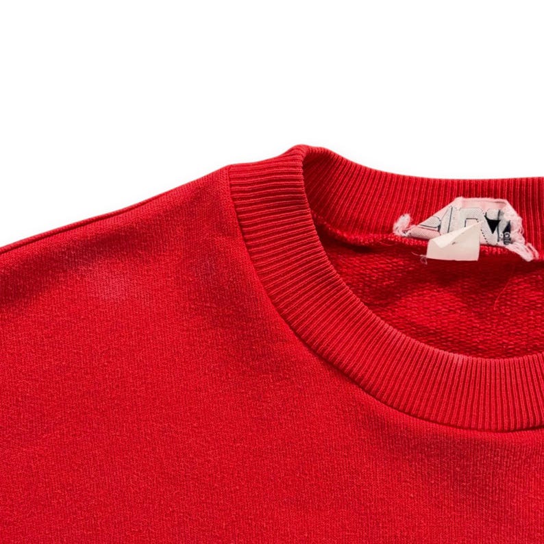 Vintage Fila Sweater Adult MEDIUM Red Blue Sweatshirt Colorblock Italy Made 80s image 5