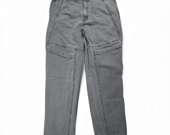 vintage Brittania Jeans Homme 36 x 31 Denim noir anthracite fondu cargo utilitaire des années 90