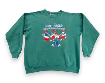 Maglione vintage USPS da adulto EXTRA LARGE, verde, con scritta "Postal Christmas" anni '90.