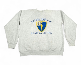 Vintage Fort Knox Sweater Adult LARGE Gray US Army Sweatshirt Lead Victory 90s