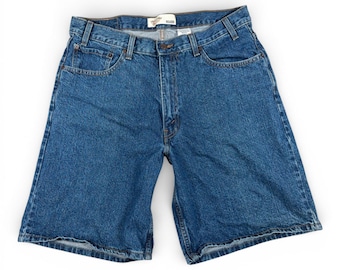 Vintage Levis Jean Shorts Mens 36 Blue Dark Wash Denim Signature Realxed Fit Y2K