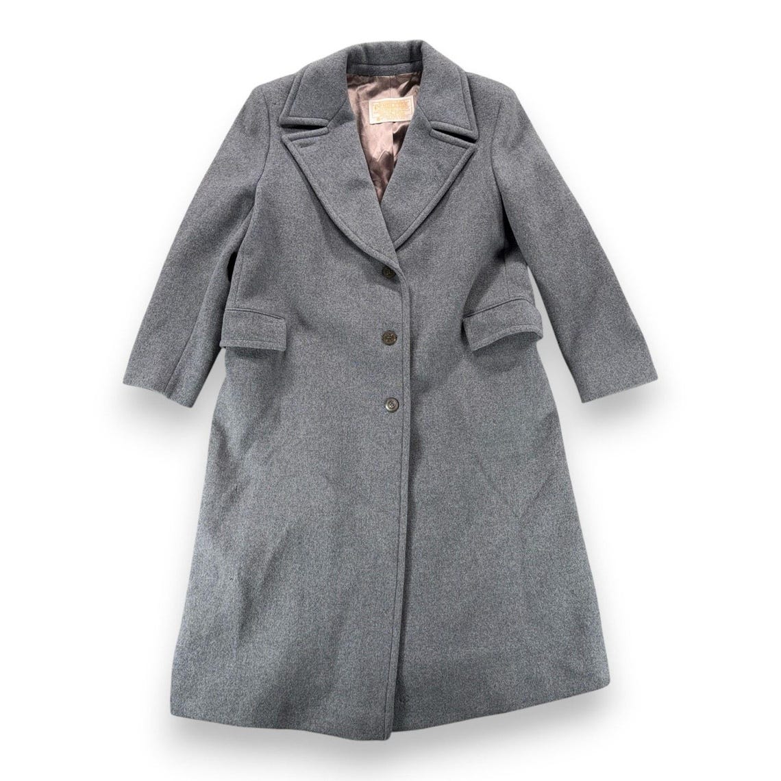 Vintage Pendleton Coat Womens LARGE Gray Virgin Wool Maxi Belted Topcoat USA 70s, foto 1 de 5