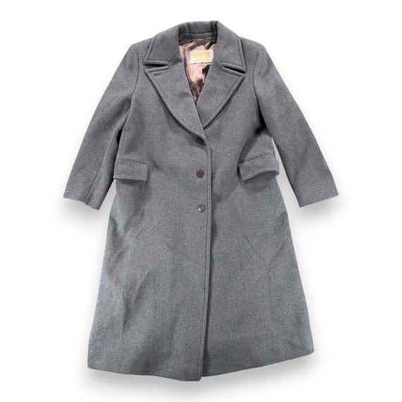 Vintage Pendleton Coat Womens LARGE Gray Virgin Wool Maxi Belted Topcoat USA 70s