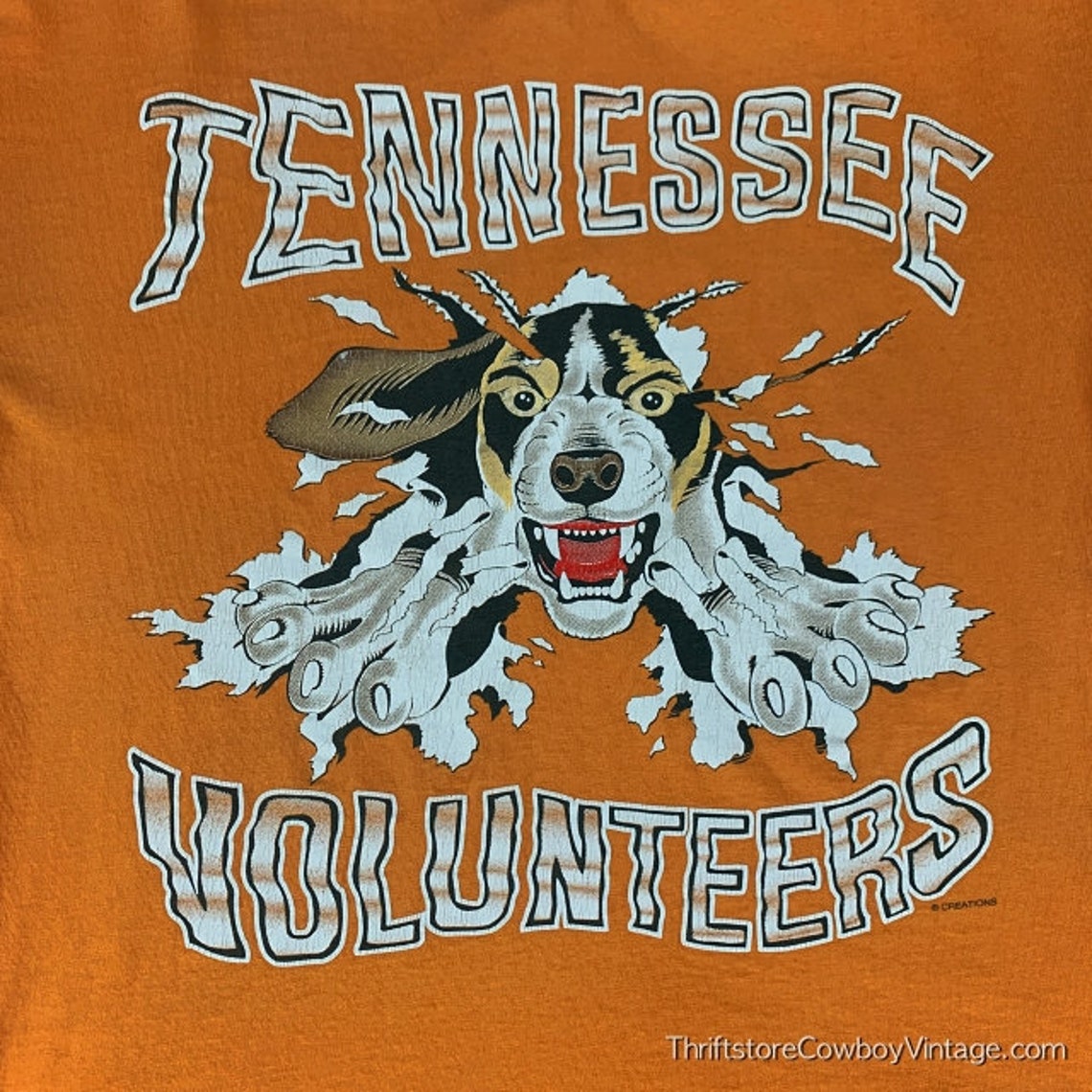 Vintage Tennessee Volunteers T-Shirt 90s Hound Dog Hooded XL | Etsy