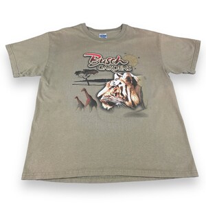 Vintage Busch Gardens Shirt Adult LARGE Green 90s Amusement Park Safari Florida