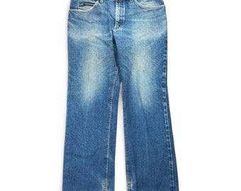 Vintage Lee Jeans Mens 34x29 Blue Dark Wash Relaxed Fit Straight Denim Fade 90s