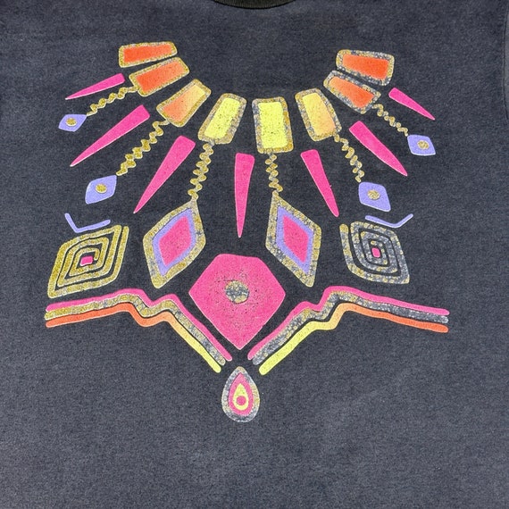 Vintage Southwest Tribal Art Shirt Adult LARGE Bl… - image 2