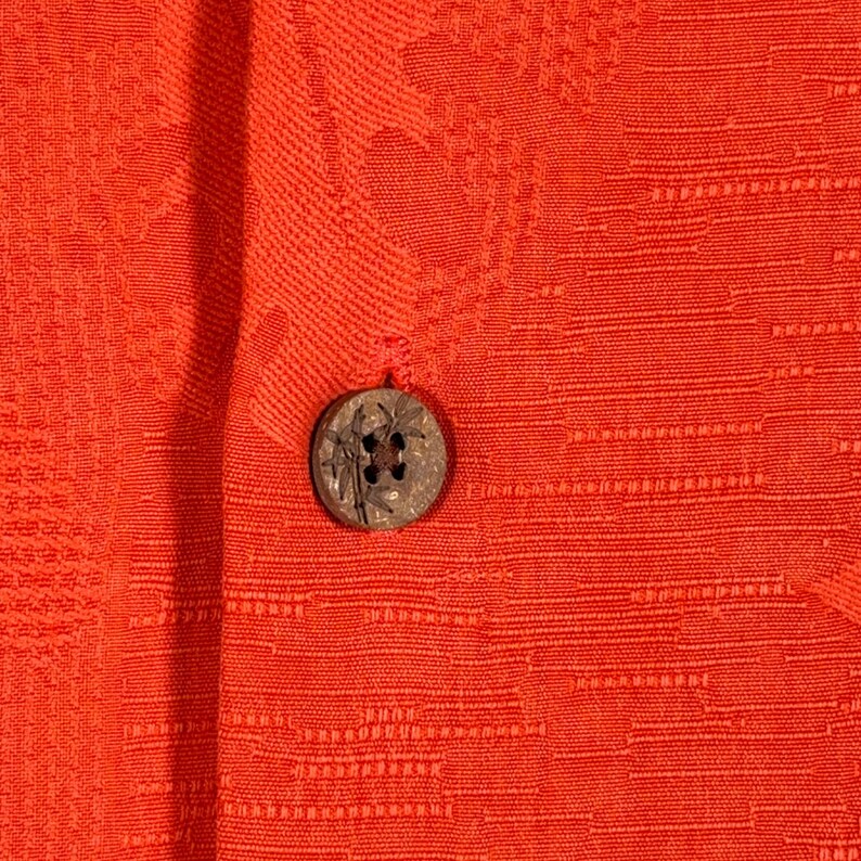 Vintage Tommy Bahama Shirt Adult EXTRA LARGE Orange Camp Silk Calypso Heat Y2K image 5