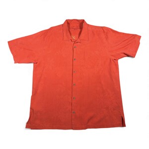 Vintage Tommy Bahama Shirt Adult EXTRA LARGE Orange Camp Silk Calypso Heat Y2K image 2