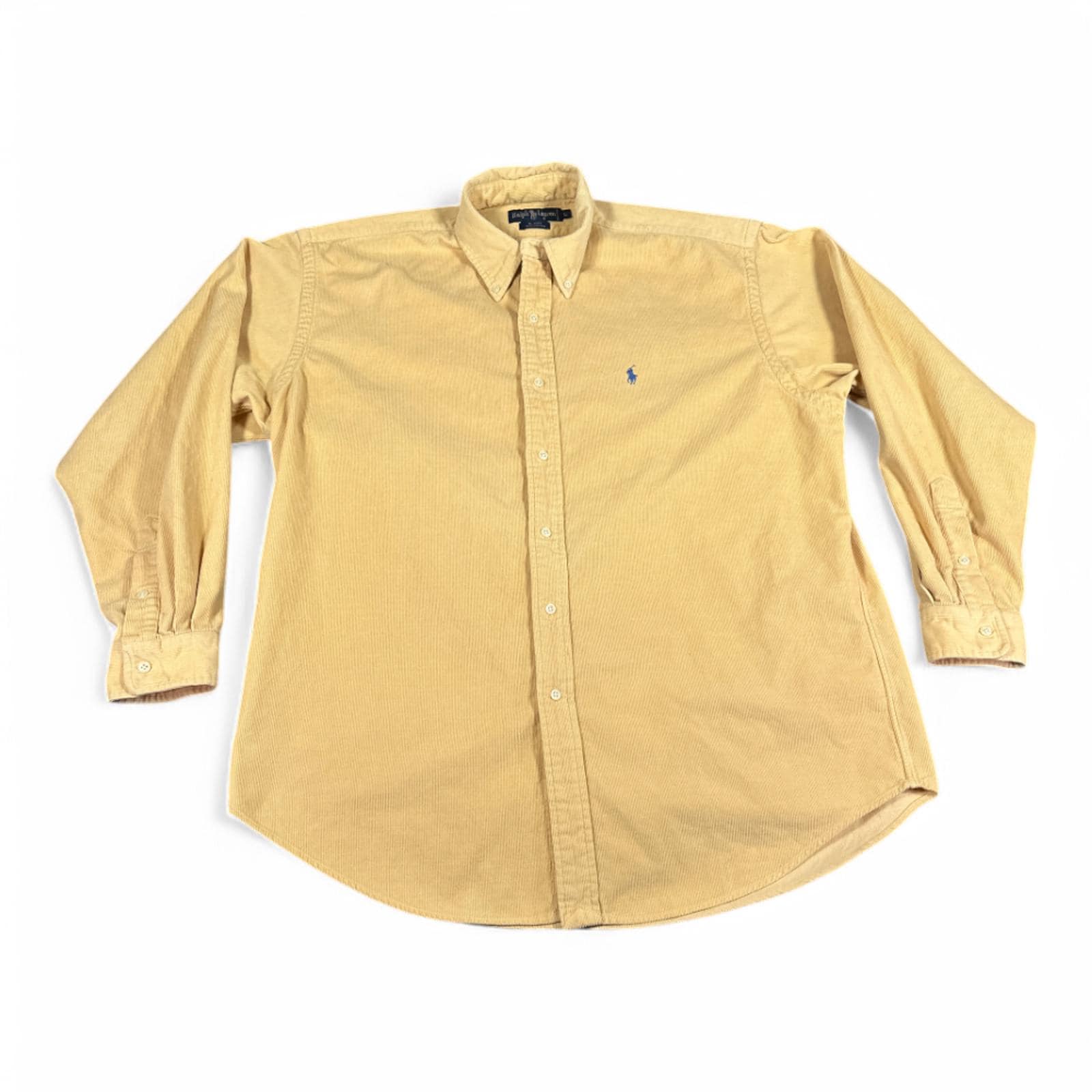Vintage Ralph Lauren Shirt Adult LARGE Yellow Corduroy
