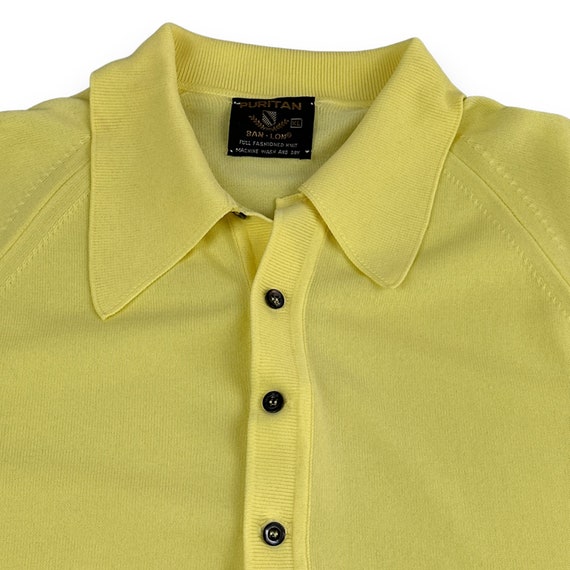 Vintage Polo Shirt Adult MEDIUM Custard Yellow 60… - image 2