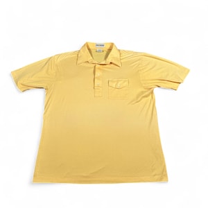 Vintage Jack Nicklaus Polo Shirt Adult MEDIUM Yellow Golf Golden Bear Preppy 80s