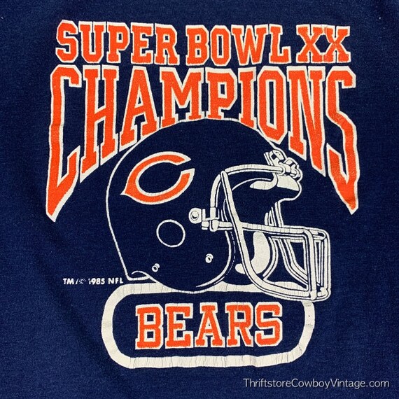 Vintage Chicago Bears Shirt Adult MEDIUM Blue Sup… - image 2