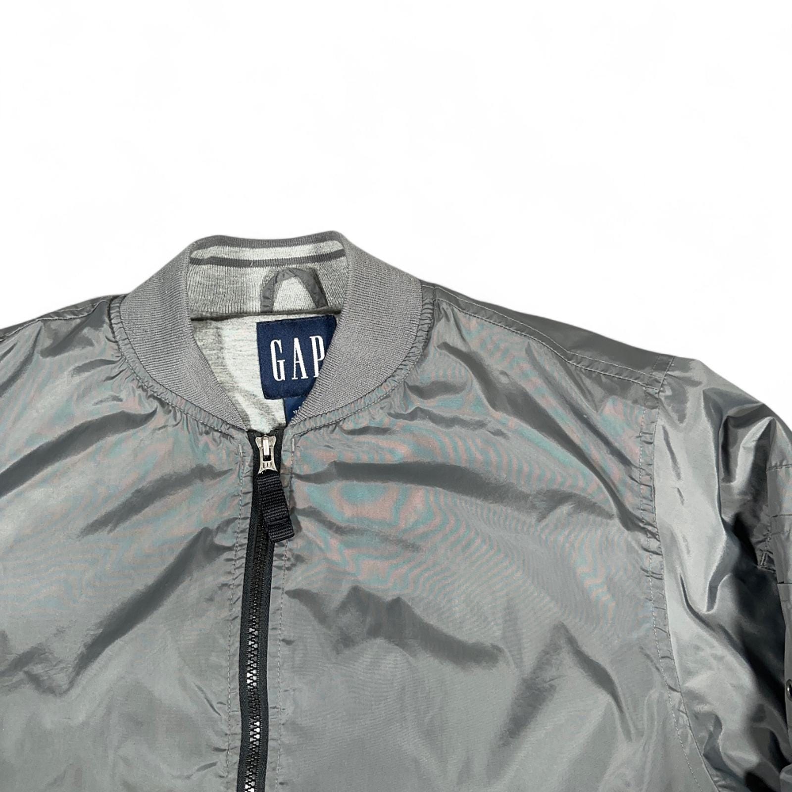 Vintage Gap Jacket Adult SMALL Gray Bomber MA1 Flight Nylon