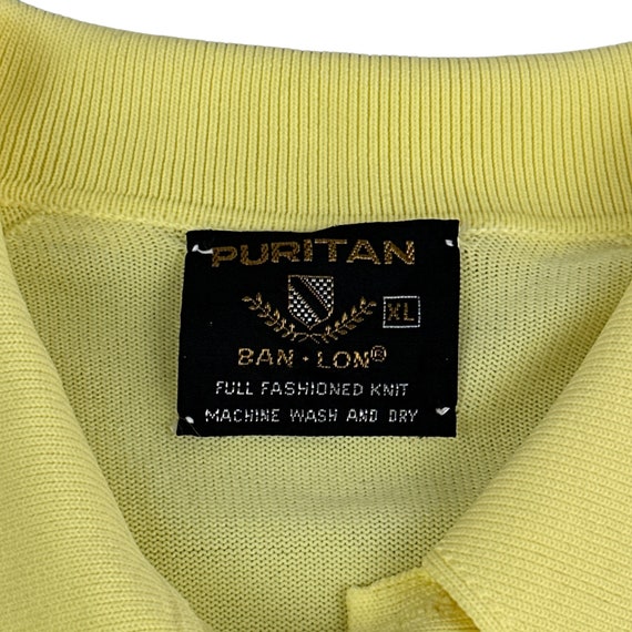 Vintage Polo Shirt Adult MEDIUM Custard Yellow 60… - image 3