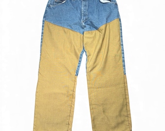 Vintage Wrangler Jeans Mens 39x30 Blue Rugged Wear Canvas Double Knee USA 90s
