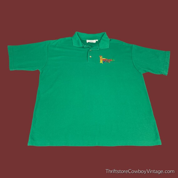 Vintage Ireland Polo Shirt Adult LARGE Green 90s … - image 1