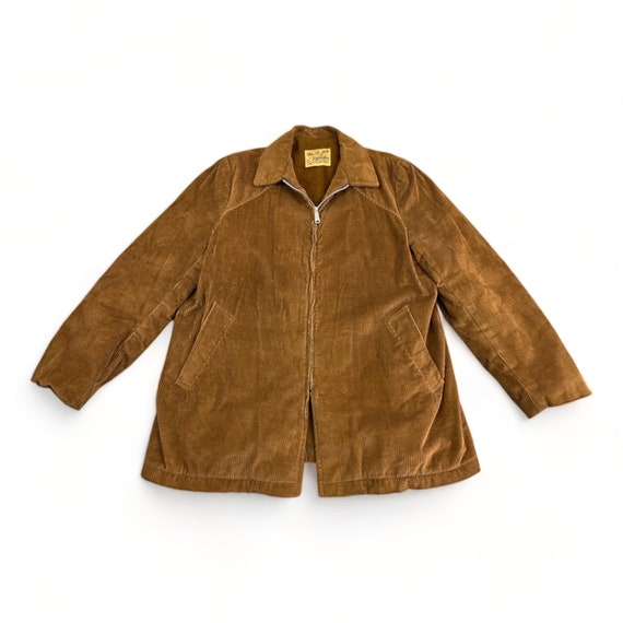 Vintage Corduroy Coat Adult LARGE Brown Action Styled Sportswear 