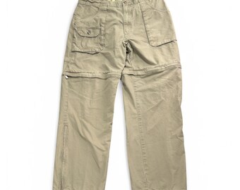Pantalon Cargo à fermeture éclair pour homme grande taille kaki-noir à