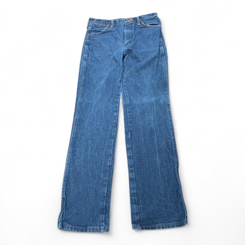 Vintage Wrangler Jeans Mens 32x33 Blue Cowboy Cut Slim Fit USA Made Western 90s image 1