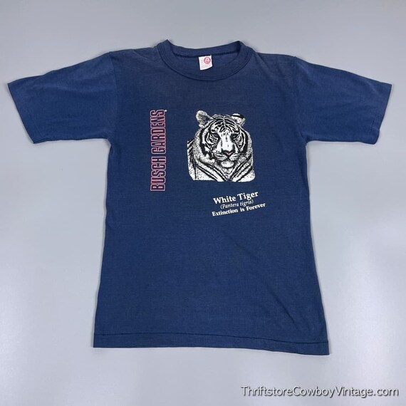 Vintage Busch Gardens Shirt Youth Large Navy Blue… - image 1