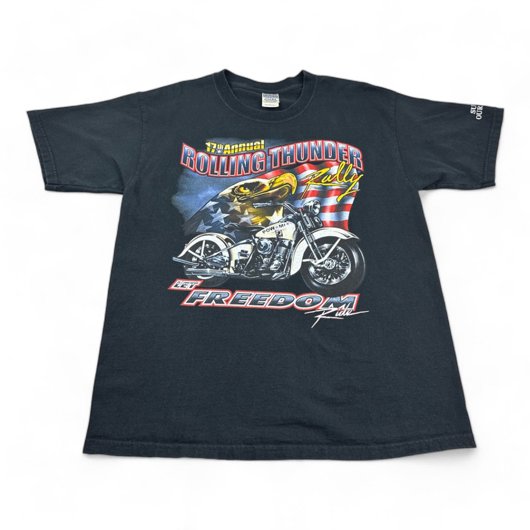 Vintage Motorcycle Shirt Adult LARGE Black 2004 Rolling Vintage Motorcycle Shirt Adult LARGE Black 2004 Rolling