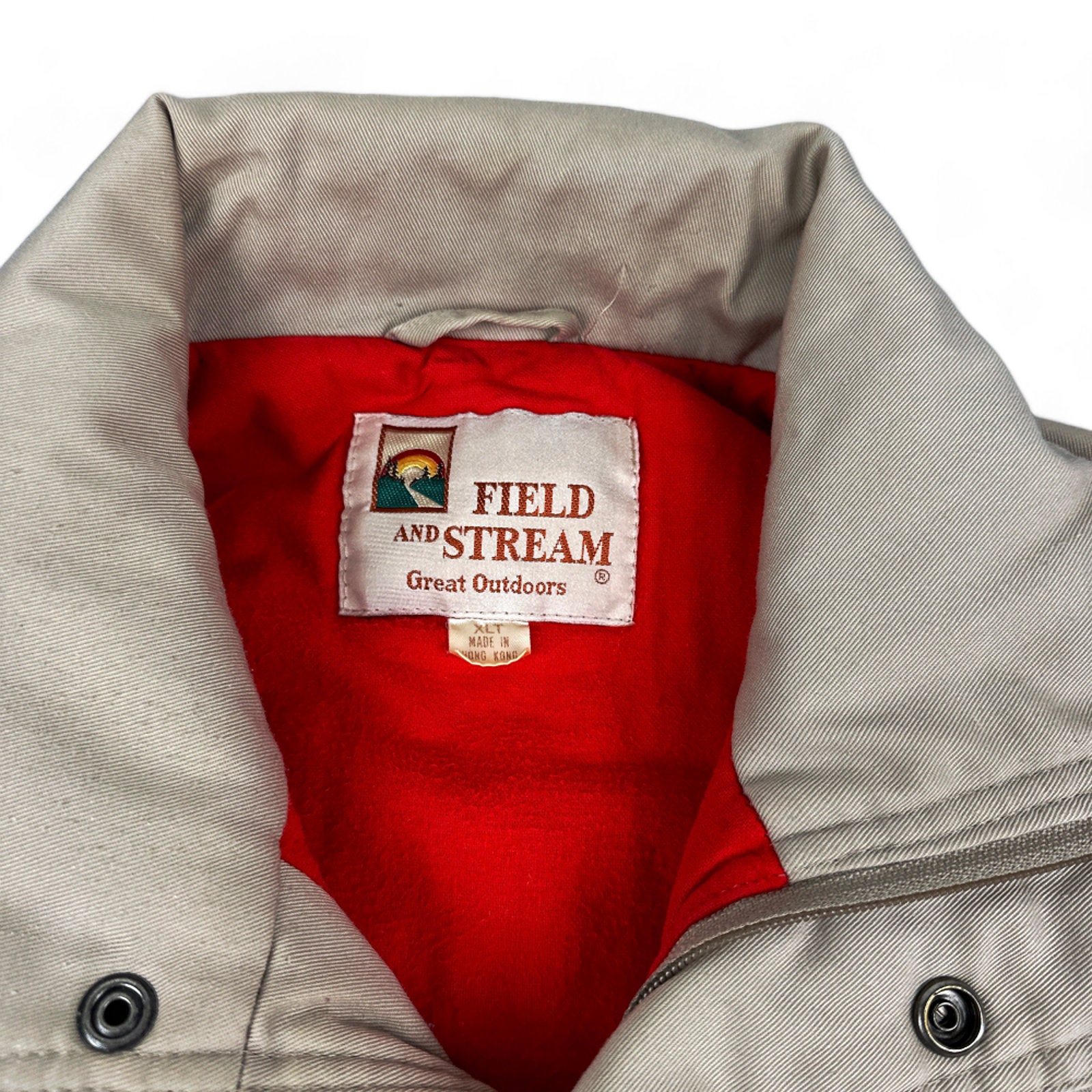Vintage Field Stream Jacket Adult EXTRA LARGE TALL Beige 80s