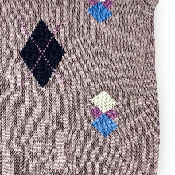 Vintage Argyle Sweater Vest Adult EXTRA SMALL Bro… - image 3