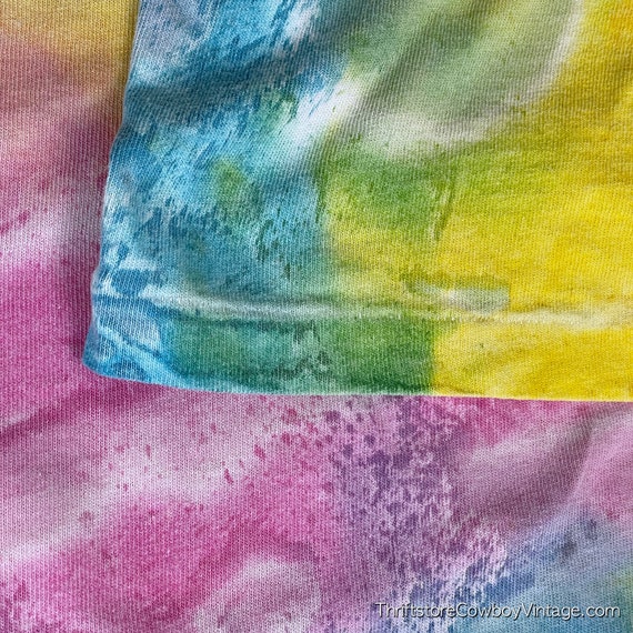 Vintage Rainbow Shirt Adult 3XL XXXL 90s Speckled… - image 3